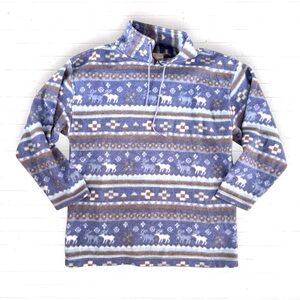 Vintage 90s IN GOOD COMPANY Aztec Western High Neck Fleece Tunic Sweatshirt Top